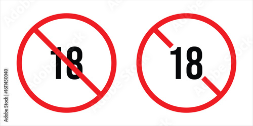 Clear warning symbols for age restrictions, prohibition, and adult content notification