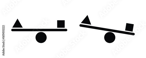balance scale icon set vector isolated on white background