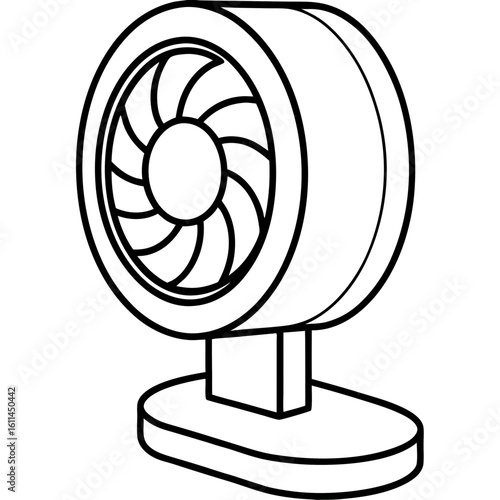 Dyson Air Multiplier line art vector