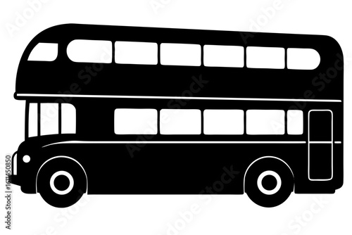 Double decker bus travel transport vehicle silhouette vector illustration