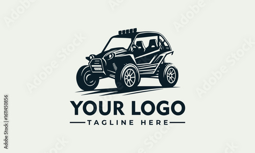 Vintage-style logo design featuring an all-terrain vehicle.
