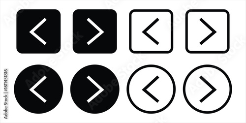 Free Download Modern navigation arrow icon set  for web design and app interfaces, forward, back, left, right symbol vector - GFXLoad