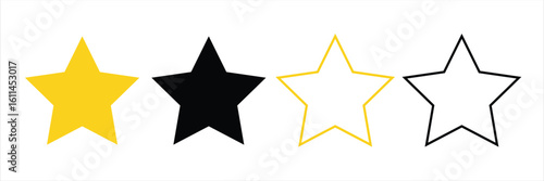 Rating symbol vector illustration. Star icon set vector isolated on white background