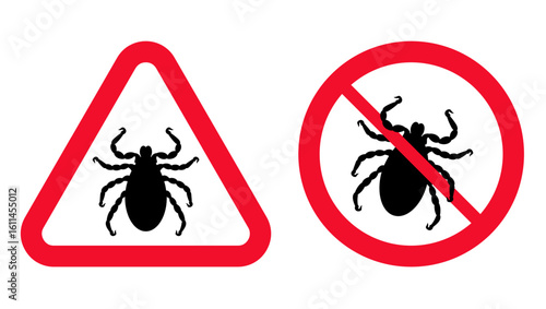 Ticks warning - beware of dangerous diseases carrier, flat colors