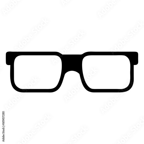 Vector Illustration of a pair of rectangular glasses with thick black rims