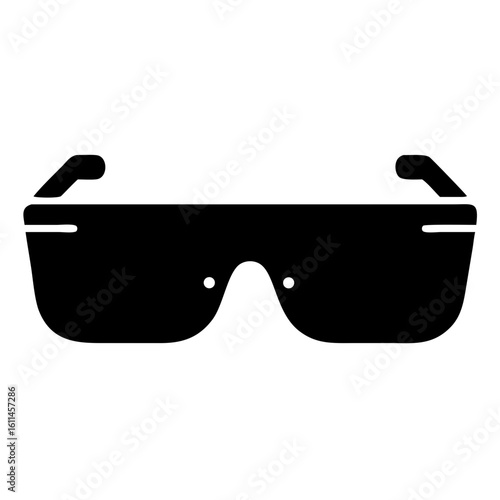 Vector Illustration of a pair of rimless sunglasses with dark lenses and arms