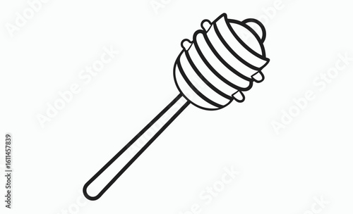 Honey dipper silhouette, dripping honey icon, sweet food vector, Honey dipper stick with dripping honey vector, Honey stick black silhouette icon vector illustration  