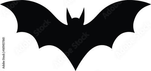 Bat flying mammal silhouette vector art illustration