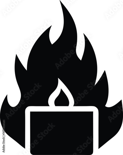 Burn kit silhouette vector art illustration