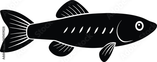 Endler’s livebearer fish silhouette vector art illustration