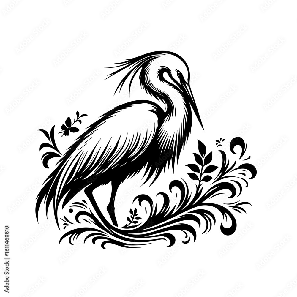 Obraz premium black and white bird