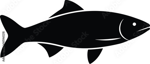 Salmon fish silhouette vector art illustration