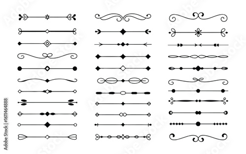Elegant Dividers Decorative Lines, Text Separators, Vector Borders