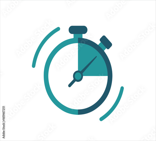 Green stopwatch icon with motion lines indicating time passing