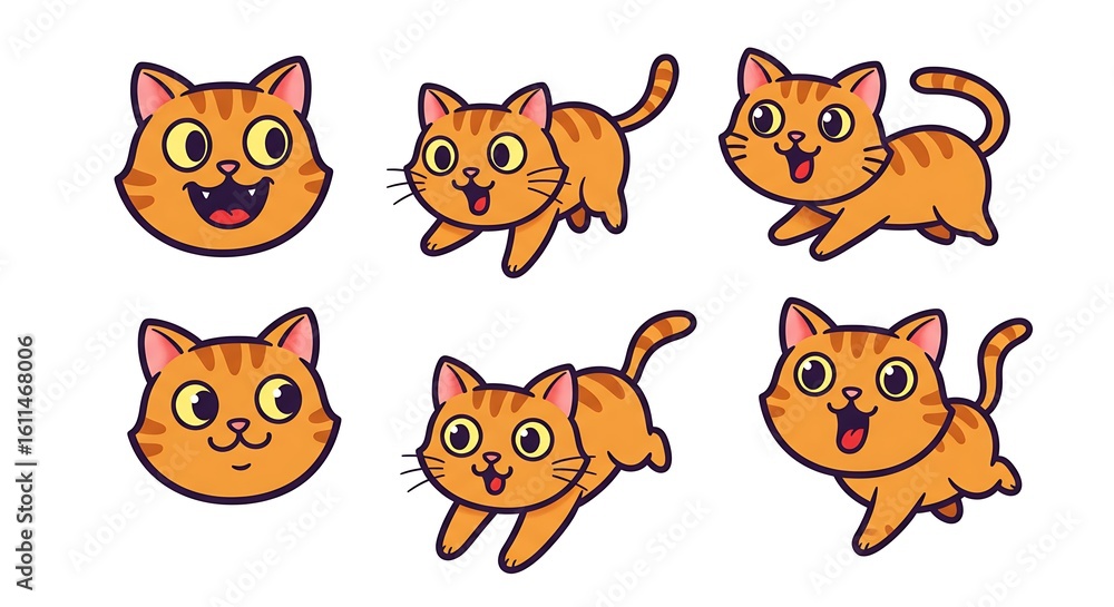 Fototapeta premium Ginger Cat Expressions