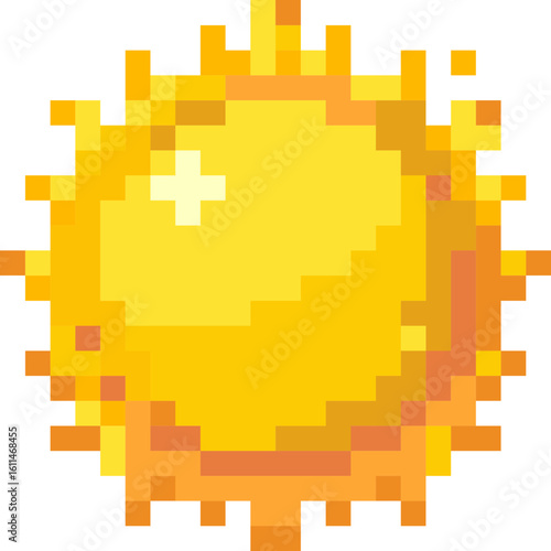 pixel illustration of sun