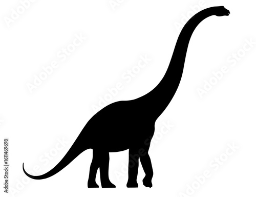 Silhouette of Brachiosaurus Dinosaur
