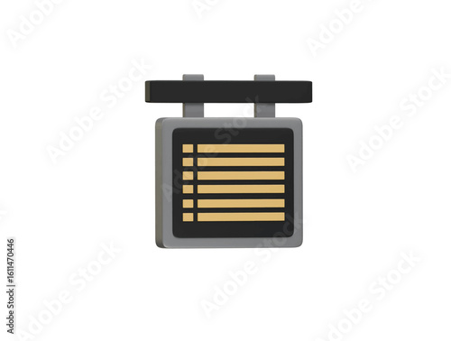 railway schedule icon 3d illustration render