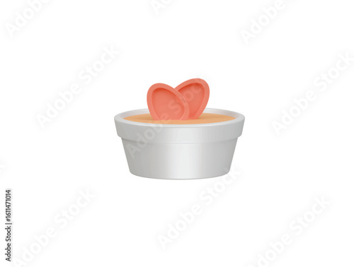creme brulee icon 3d illustration render