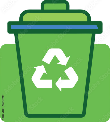 Vector illustration of a recycle bin icon, which represents a container for collecting recyclable materials