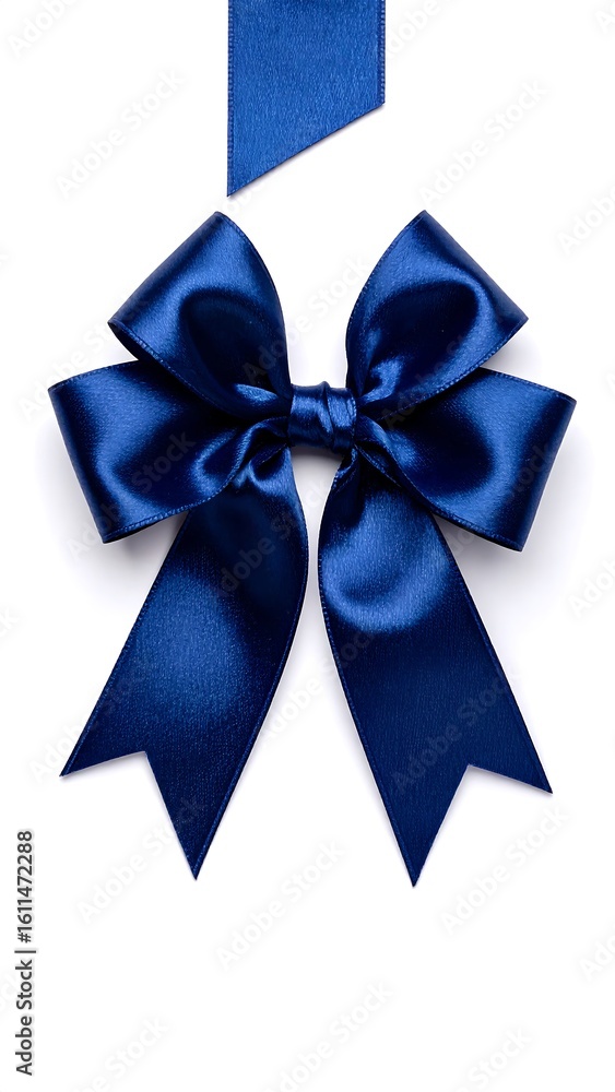 Elegant navy blue satin ribbon bow Elegant navy blue satin ribbon bow