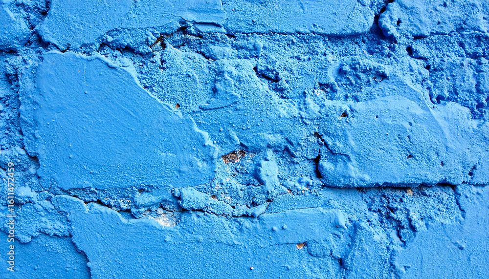 Fototapeta premium Rustic blue stucco. Wall texture. Abstract backdrop.