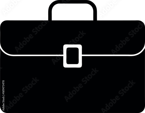 briefcase silhouette vector illustration, suitcase black symbol