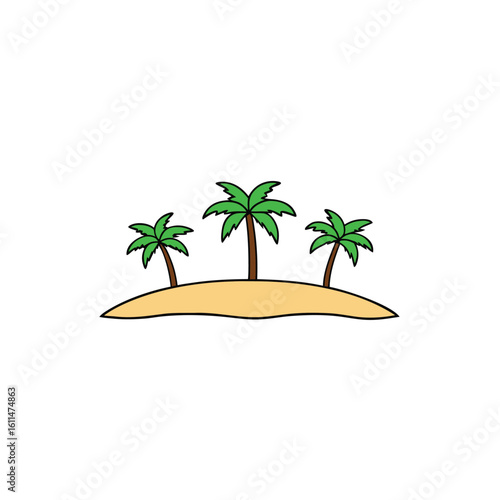Simple Cartoon vector Palm Tree