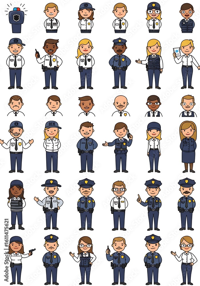 Naklejka premium The Thin Blue Line: A Diverse Force