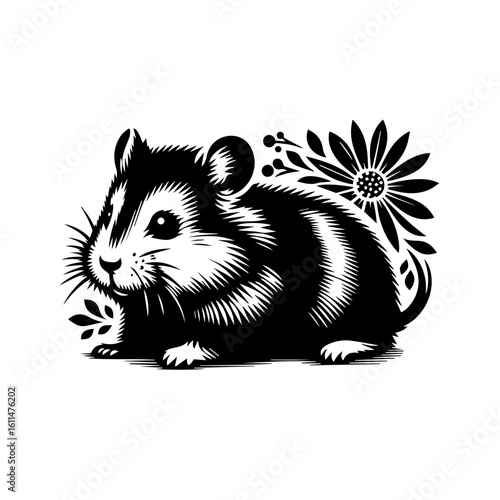 rat on a white background
