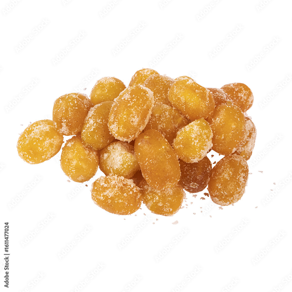 A pile of golden raisins isolated on transparent background A pile of golden raisins isolated on transparent background