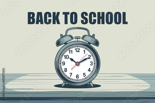 Back to School Alarm Clock Design with Bold Text