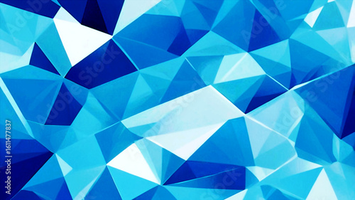 Abstract geometric pattern with blue ice texture and subtle gradients