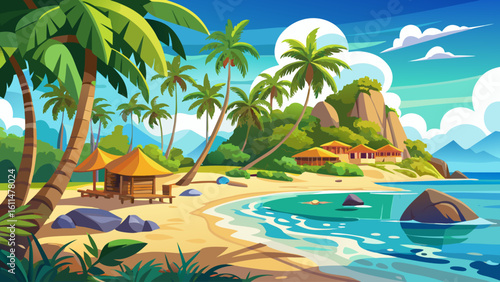 very Beautiful tropical island beach, Koh Kood island Thailand - Travel summer holiday vacation concept.