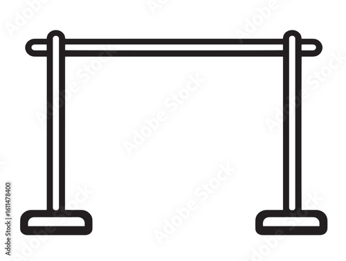 Flat roadblock or barrier icon with line art