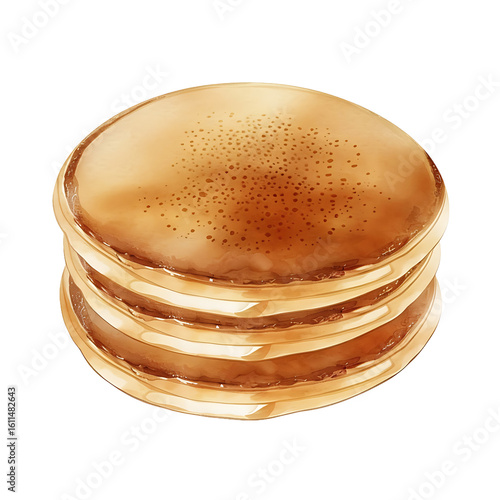 Stack of Golden Pancakes with Syrup