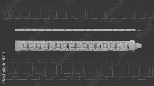 Watercolor illustration of elegant men's silver bracelet with diamonds, cubic zirconia, highlights its smoothness and elegance on a dark artistic background.