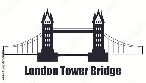 London tower bridge silhouette,bridge clip art, vector