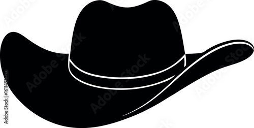 cowboy hat black silhouette art, cowboy hat isolated 