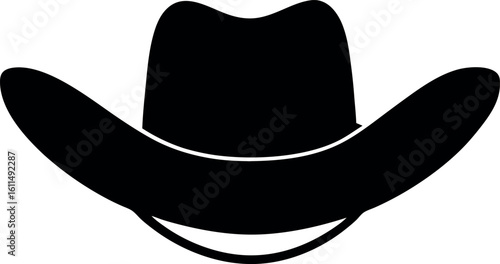 cowboy hat black silhouette art, cowboy hat isolated 