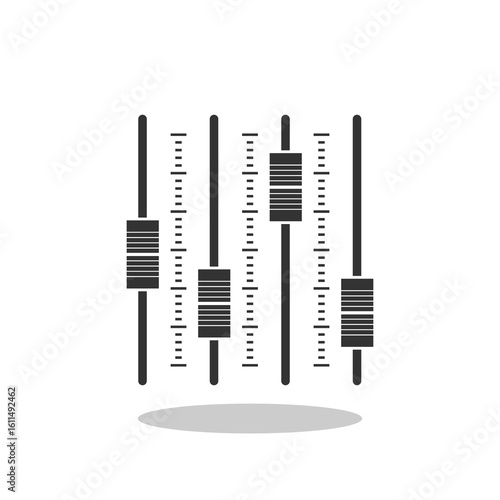 Sound mixer controller icon with shadow