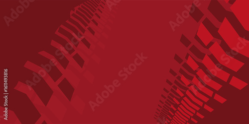 Vector automotive banner template. Grunge tire tracks backgrounds for landscape poster, digital banner, flyer, booklet, brochure and web design. Editable graphic image in red and white colors