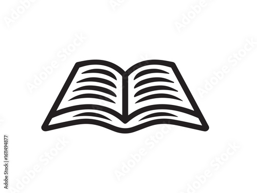 Flat outline icon of eBook reader device