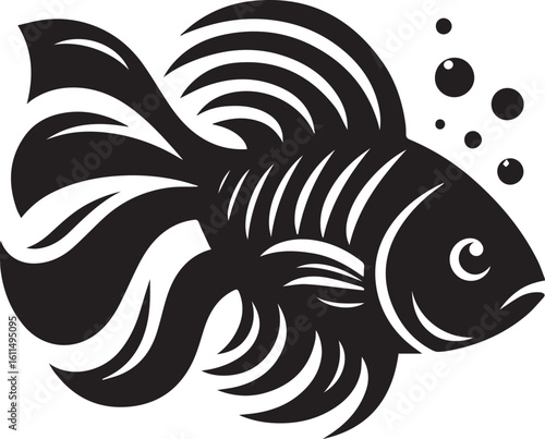 Silhouette Vector of Fish – Black Logo Art for Aquatic and Marine Brands