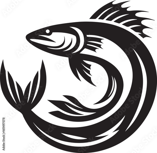 Silhouette Vector of Fish – Black Logo Art for Aquatic and Marine Brands