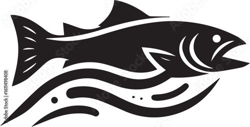 Silhouette Vector of Fish – Black Logo Art for Aquatic and Marine Brands