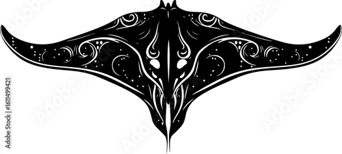 decorative manta ray graphic illustration