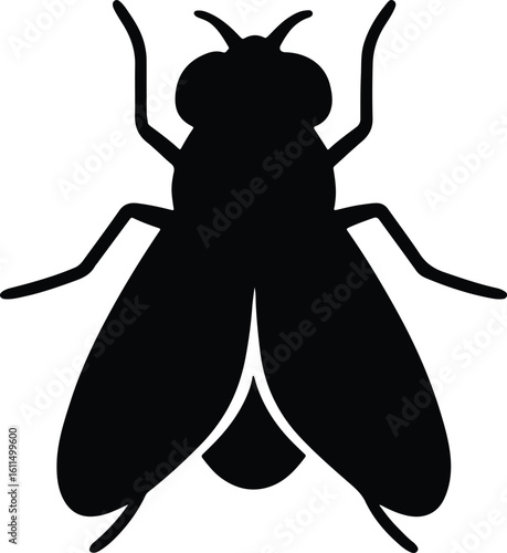 Silhouette fly insect simple graphic artistic vector illustrator