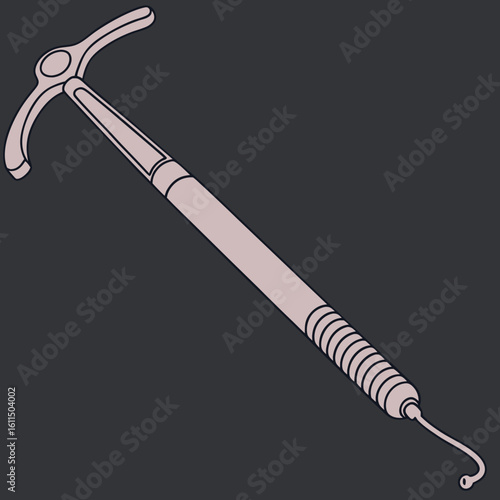 Vector art of a dental explorer is used to examine teeth for cavities and other dental problems