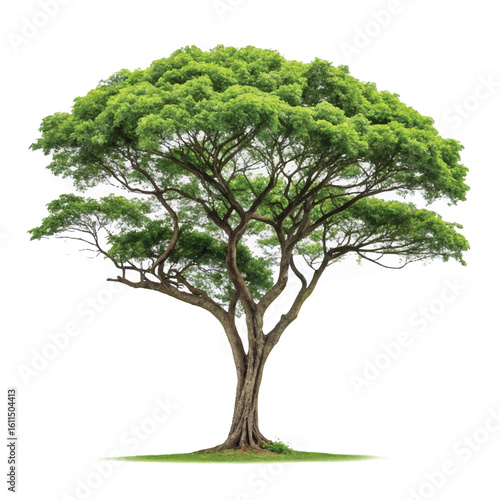 Rain tree isolated on white background. Tropical tree